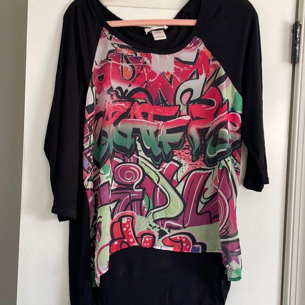 Graffiti high low shirt